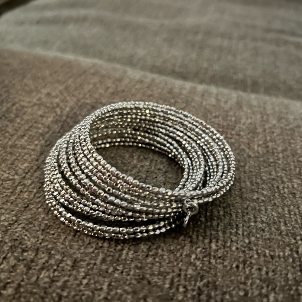 Stella & Dot silver beaded wrap bracelet - new condition